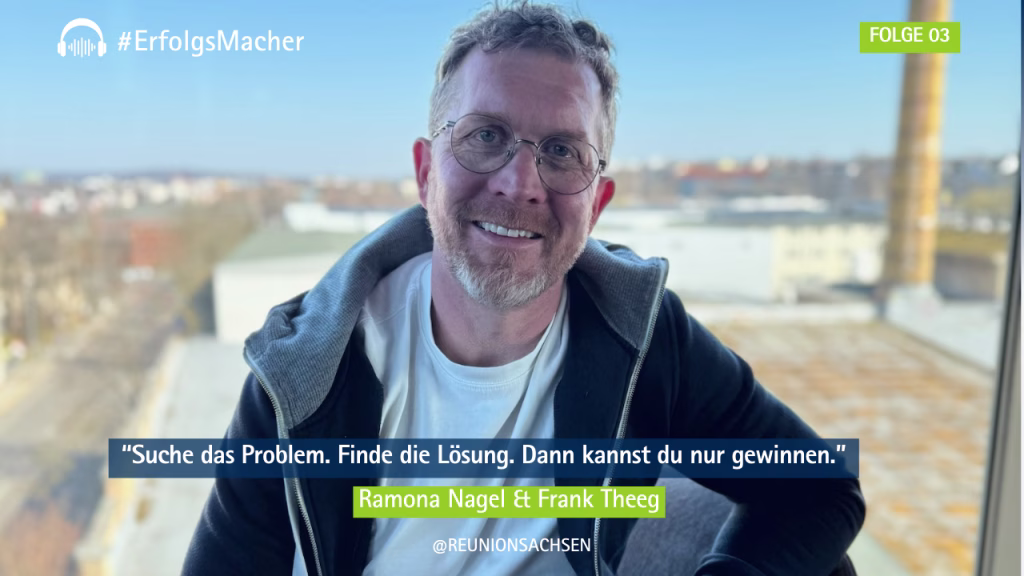 Frank Theeg, Unternehmer zwischen Chemnitz und Silicon Valley, im ErfolgsMacher Podcast über Innovation und Produktfälschungen
